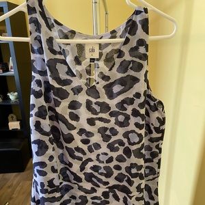 Light blue and navy animal print top